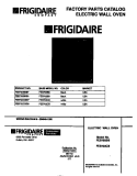 COVER Diagram and Parts List for FEB702CBS6  Frigidaire Wall Oven
