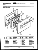 DOOR PARTS Diagram and Parts List for PGF716HXW4  Frigidaire Range