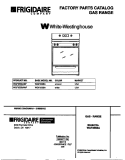 COVER Diagram and Parts List for WGF355BADF  Frigidaire Range