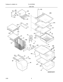 SHELVES Diagram and Parts List for PLHS37EESBN  Frigidaire Refrigerator