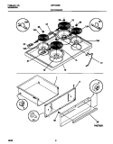 TOP / DRAWER Diagram and Parts List for MEF342BBWC  Frigidaire Range