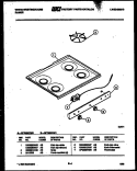 COOKTOP PARTS Diagram and Parts List for GF780KXW1  Frigidaire Range