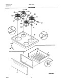 TOP / DRAWER Diagram and Parts List for FEF312ASA  Frigidaire Range