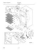 CABINET Diagram and Parts List for FRU17B2JW6  Frigidaire Refrigerator