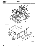 TOP / DRAWER Diagram and Parts List for TGF355BFWA  Tappan Range
