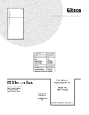 COVER Diagram and Parts List for GRT17G4BW7  Gibson Refrigerator