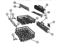 RACK Diagram and Parts List for DW5900PW1  Frigidaire Dishwasher