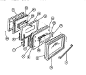 DOOR Diagram and Parts List for R2000LL1  Frigidaire Wall Oven