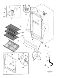 CABINET Diagram and Parts List for FFU20FK1CW0  Frigidaire Freezer