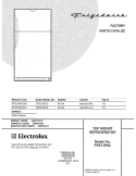 COVER Diagram and Parts List for FRT21P6CSB1  Frigidaire Refrigerator