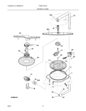 MOTOR & PUMP Diagram and Parts List for FDB510CGC0  Frigidaire Dishwasher