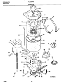 MOTOR / TUB Diagram and Parts List for FLXG52RBT1  Frigidaire Washer Dryer Combo