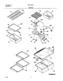 SHELVES Diagram and Parts List for WRT21MR7AS0  Westinghouse Refrigerator
