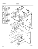 BURNER Diagram and Parts List for FGF366BCC  Frigidaire Range