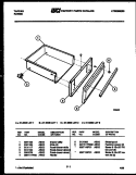 DRAWER PARTS Diagram and Parts List for 31-2538-00-02  Tappan Range