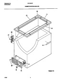CABINET / CONTROL / SHELVES Diagram and Parts List for MFC05M0BW4  Frigidaire Freezer