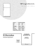 COVER Diagram and Parts List for FRT21P6CQ2  Frigidaire Refrigerator