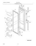 REFRIGERATOR DOOR Diagram and Parts List for FRS23LH5DSA  Frigidaire Refrigerator