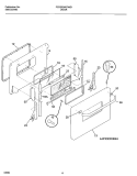 DOOR Diagram and Parts List for FED300WCDF  Frigidaire Range