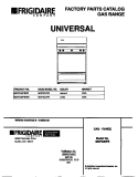 COVER Diagram and Parts List for MGF300PBDD  Frigidaire Range