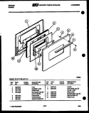 DOOR PARTS Diagram and Parts List for 37-0117-23-03  Tappan Range