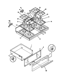 TOP / DRAWER Diagram and Parts List for 30-4952-00-05  Tappan Range