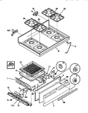 TOP / DRAWER Diagram and Parts List for TGF332BCWA  Tappan Range