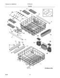 RACKS Diagram and Parts List for FGBD2451KF0  Frigidaire Dishwasher