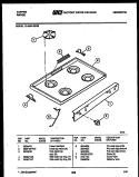 COOKTOP PARTS Diagram and Parts List for 72-2547-23-09  Tappan Range