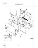 FRNT PNL, DOOR Diagram and Parts List for CRGF342AS1  Frigidaire Dryer