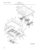 MAIN TOP / SURFACE UNITS Diagram and Parts List for E36EC65ESS2  Electrolux Cooktop