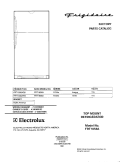 COVER Diagram and Parts List for FRT18S6AW0  Frigidaire Refrigerator