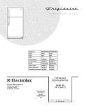 COVER Diagram and Parts List for FRT18HP7DB7  Frigidaire Refrigerator