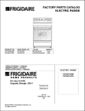 COVER Diagram and Parts List for FEF367CGTB  Frigidaire Range