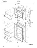 DOOR Diagram and Parts List for FRT17B3AZ4  Frigidaire Refrigerator
