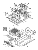 TOP / DRAWER Diagram and Parts List for TGF335BCWA  Tappan Range