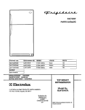 COVER Diagram and Parts List for GLHT216TAB0  Frigidaire Refrigerator