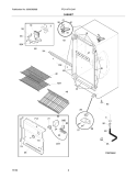 CABINET Diagram and Parts List for FFU11FK1CW1  Frigidaire Freezer