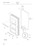DOOR Diagram and Parts List for FFU09K0FW0  Frigidaire Freezer