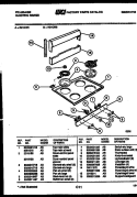 BACKGUARD AND COOKTOP PARTS Diagram and Parts List for R21CL5  Frigidaire Range