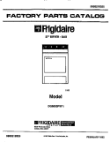 COVER Diagram and Parts List for DG8800PW1  Frigidaire Dryer
