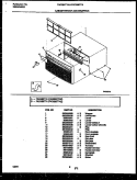CABINET FRONT AND WRAPPER Diagram and Parts List for FAC086T7A2  Frigidaire Air Conditioner