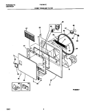 FRONT PANEL / LINT FILTER Diagram and Parts List for FDE7971EW1  Frigidaire Dryer