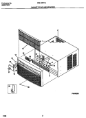 CABINET FRONT AND WRAPPER Diagram and Parts List for WAL126Y1A1  Frigidaire Air Conditioner