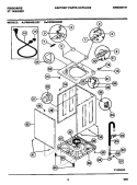 CABINET, TOP PANEL, BASE Diagram and Parts List for FWX445NBS1  Frigidaire Washer