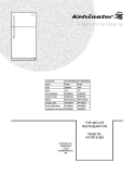 COVER Diagram and Parts List for KATR1816MS0  Kelvinator Refrigerator