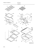 SHELVES Diagram and Parts List for BRT18HP7JW0  Electrolux Refrigerator