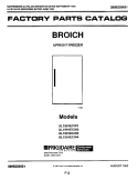 COVER Diagram and Parts List for UL1991ECW1  Frigidaire Freezer