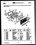 DOOR PARTS Diagram and Parts List for 31-3988-66-05  Tappan Range