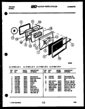 LOWER OVEN DOOR PARTS Diagram and Parts List for 77-4957-23-03  Tappan Range